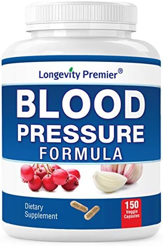 Longevity Blood Pressure Formula [150 Capsules] -Scientifically formulated with 12+ Natural Herbs. Best Blood Pressure Supplement