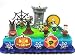 Nightmare Before Christmas 17 Piece Birthday Cake Topper Set Featuring 2" to 3" Cake Topper Figures of Lock, Shock, Zero, Jack Skellington, Sally, Barrel and Other Decorative Themed Accessories