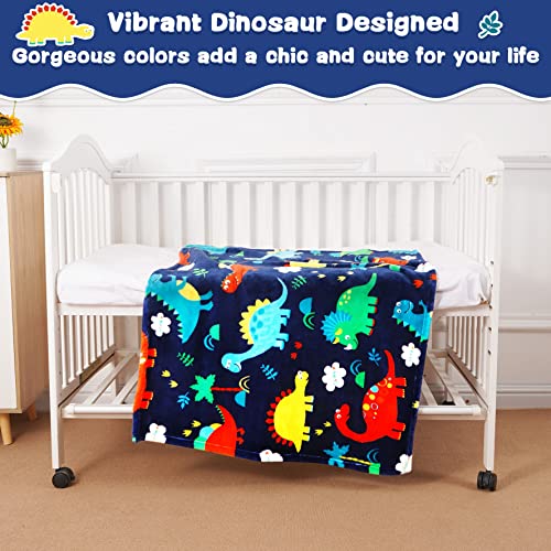 Lukeight Dinosaur Baby Blanket For Boys And Girls, Soft Warm Cozy Fleece Toddler Dinosaur Blanket, Small Lightweight Baby Blanket For Crib, Stroller, Travel And Bed- 40X30 Inches #TOP3