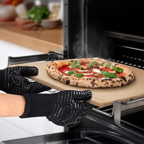 AMZBBQ® Premium Grillhandschuhe – Hitzebeständige Ofenhandschuhe bis 500°C – 100% Feuerfeste Kaminhandschuhe – Topf- und Backofenhandschuhe – Grill- und Dutch Oven Zubehör zum Verschenken L/XL