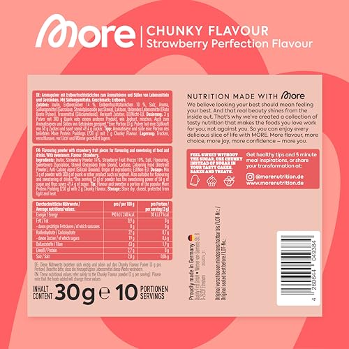 MORE Chunky Flavour Probenbundle, 6 x 30 g Sample, Geschmackspulver zum Süßen, ohne viel Zucker und Kalorien, mit Inulin und Laktase - made in Germany (Sorten können variieren)