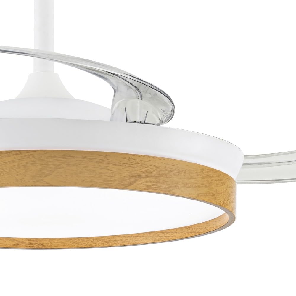 wonderlamp - Ventilador de techo silencioso con aspas retráctiles, Ventilador de techo con Luz Cosmatos 45W CCT Dim 3000-4000 - 5000K, 4400lm