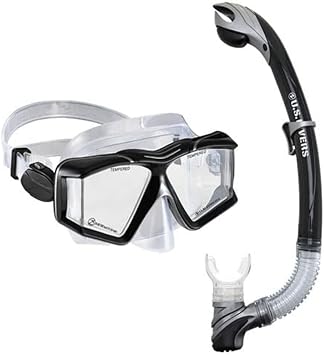 US.Divers Combo SIDEVIEW Adult Diving Kit, Mask and Snorkel with 180  Panoramic Vision, UV Protection, Anti-fog Lenses, Snorkel with Purge, Vision, Men and Women