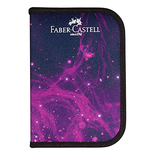 Estojo de Nylon com Kit Escolar, Faber-Castell, Cosmic, 18.2221,Multicor