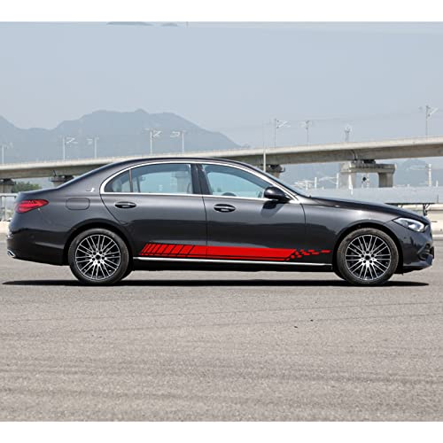 Bilisin Car Sports Racing Body Side Stripe Graphic Stickers And Decals Bi025 Universal Vinyl Diy Modified Stripe Decals Decoration For All Car Truck Suv Off-Road Vehicles Red #TOP4