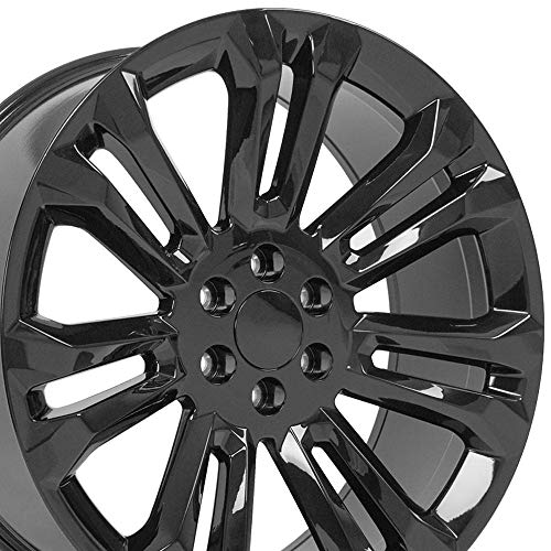 OE Wheels CV43B 24 Inch Rim Fits Silverado 1500 Style 6x139.7 24x10 Gloss Black...
