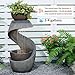 GardesT Outdoor Water Fountain with LED Lights, 31.9