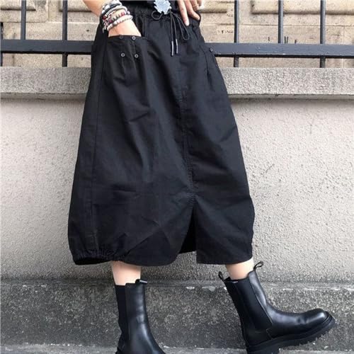 Women's Plus Size Bubble Skirt Summer Drawstring Elastic Waist Pocket Elastic High Waisted Loose Fall Fashion3