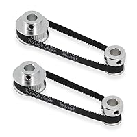 Vista 17 de Zeberoxyz 2 piezas de conjunto GT2 Rueda sincrónica de 20 y 80 dientes, polea de distribución de aluminio de 12 mm de diámetro con 2 piezas