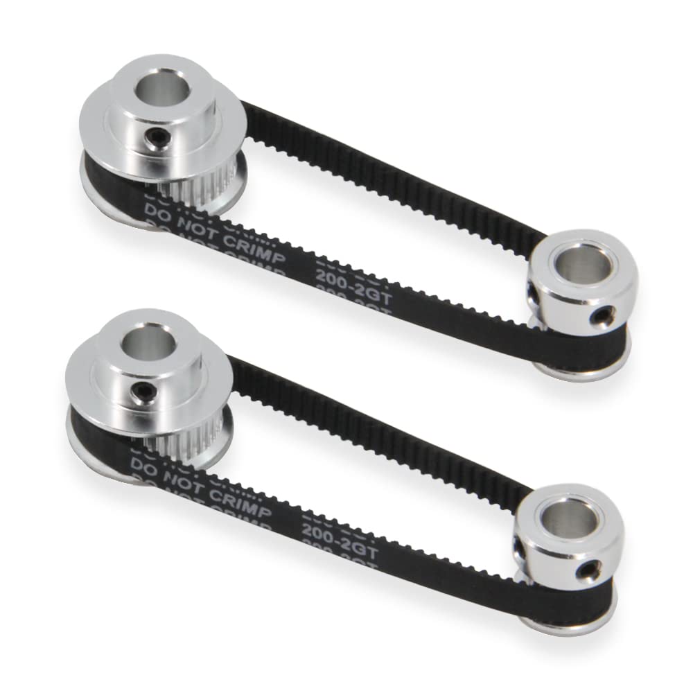 2PCS Set GT2 Synchronous Wheel 20&30 Teeth 8mm Bore Aluminum Timing Pulleys with 2PCS Length 200mm Width 6mm Belt (20-30T-8B-6) — Amazon image 17