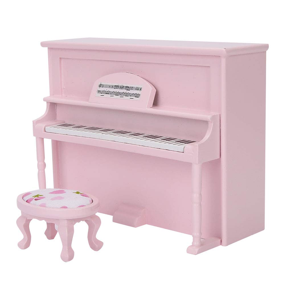 Doll House Upright Piano, Well Designed Doll House Mini Upright Piano for Office Decor for Dollhouse for Home Decor(Pink)-image-42