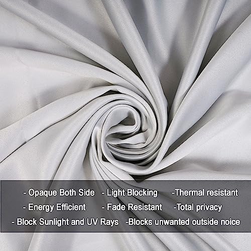 Image of HOMEMONDE 5 Feet Window Blackout Curtains Pack of 2 Twist Tab Top Light Blocking and Thermal Insulated Drapes for Home (60 Inches, Grayish White)