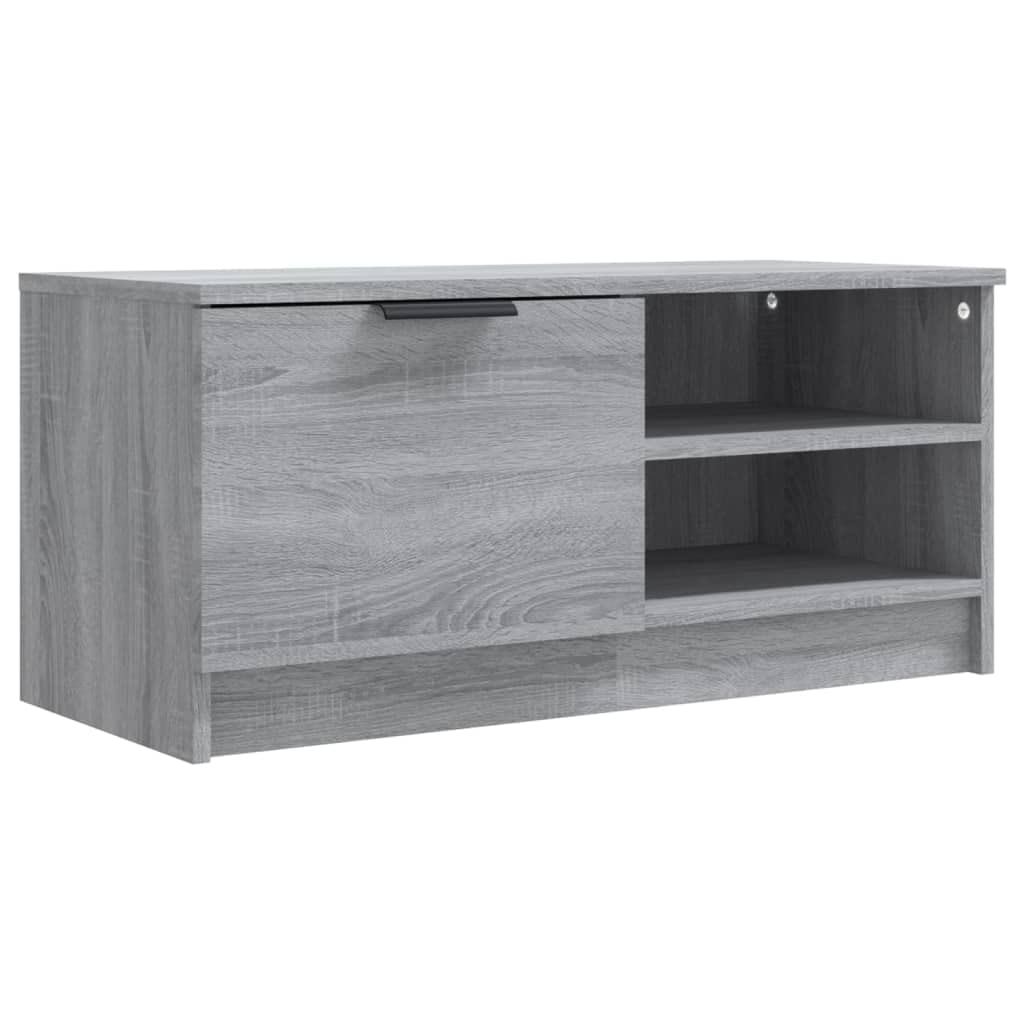 YCQYM Szary stojak pod telewizor Sonoma - 80x35x36,5 cm, drewniana szafka do przechowywania, meble do salonu, wszechstronny do sypialni, salonu i użytku biurowego