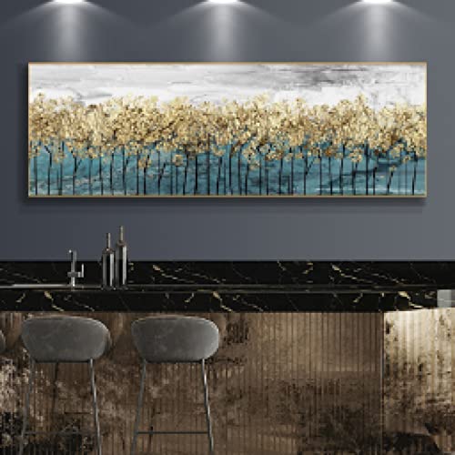 Peintures murales abstraites dorées vertes d'art mural haut de gamme pour salon