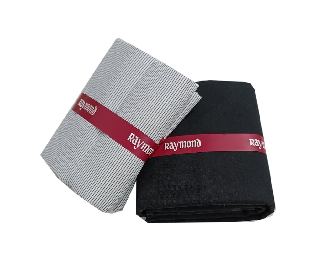 Image of Raymond Premium Unstitched Formal Shirt Fabric, Cotton Blend Stripes, 150 x 150 cm, Regular Fit, Professional Wear Collection