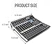 FULODE 8-Channel Professional Audio Mixer Sound Board Console 99 Bit DSP Digital Processor w/USB Bluetooth MP3 for PC Recording Input, XLR Microphone Jack, 48V Power, DJ Mixer