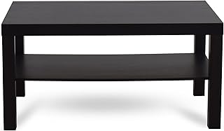 home stuff Coffee Table Modern Stylish Coffee Table for Living Room, Herringbone Coffee Table Stylish Addition to Your Living Space, Coffee Table Shelf, Easy to Assemble, 90x55 CM (Black Brown)