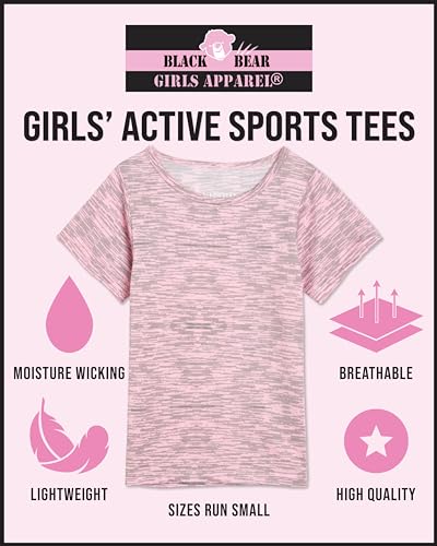 Black Bear Girls’ Athletic T-Shirt – 4 Pack Active Performance Dry-Fit Sports Tee (4-18)2