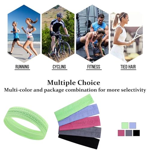 Image of Workout Headbands Non Slip Headband Sport Headbands Sweatbands Elastic Sport Hair Bands for Sports Travel Indoor Fitness Gym