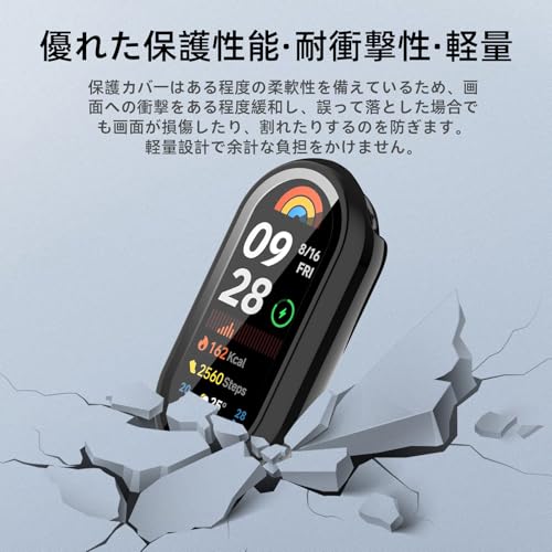 Image of For Xiaomi Smart Band 9 Protective Case, Lightweight, PC + Tempered Glass Cover, 9H Hardness, Easy Installation, All-in-One Protection, Anti-Scratch, Shockproof, HD High Transmittance