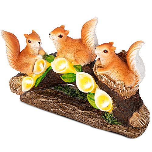 Squirrels-Garden-statues-and-figurines-Garden-Art-Outdoor-for-all-seasons-Garden-Decor-Solar-Statue-with-5-Calla-Lily-Lights-Garden-figurines-outdoor-Gift-for-Patio-Lawn-Yard
