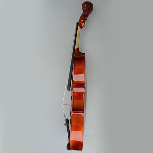 Vista 14 de Juego de viola acústica con arco de colofonia y instrumento musical, juego de viola de madera maciza barniz con funda ligera, arco y colofonia