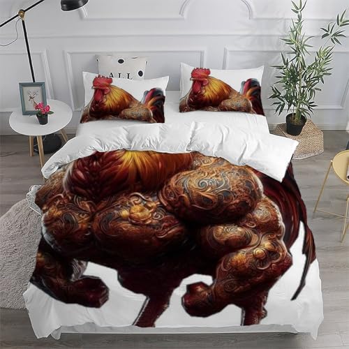 Housse de couette poulet lit double microfibre pour transformer la chambre des filles