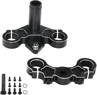 Levigo Aluminum Alloy 7075 RC Motorcycle Front Triple Clamp Set Compatible with LOSI-1/4 PROMOTO-MX, RC Upgrade Parts, Black