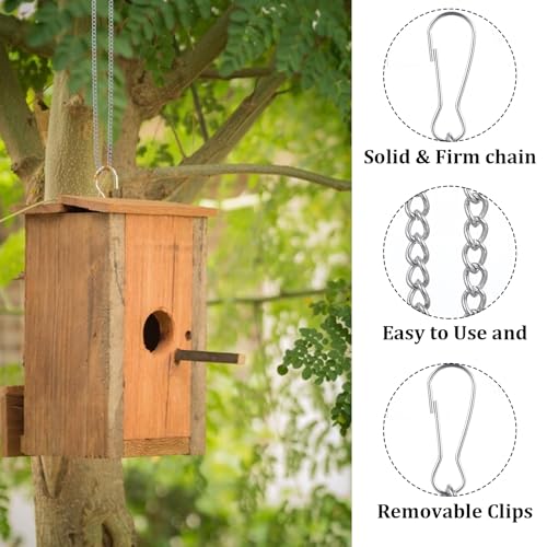 Tyqour 6 Stück Blumenampel Ketten 50cm Metallkette zum Aufhängen, Blumentopfkette Silber Blumentopf Hängend Blumenampel Haken Metall Ketten Aufhängen für Vogelhäuschen Windspiele Laternen Deko