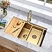 MILOSEN 30 Inch Gold Undermount Kitchen Sink, 30