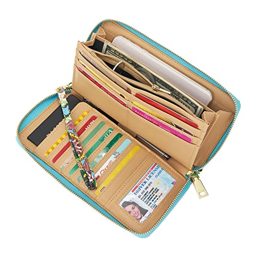 Wozeah Women's Rfid Blocking Pu Leather Zip Around Wallet Clutch Large Travel Purse (Color-2) #TOP1