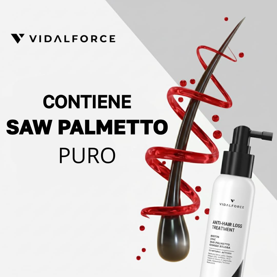 Serum Anti-Caída 125ml con Biotina, Colágeno, Zinc, Ginkgo, Saw Palmetto, Cafeína y 12 Vitaminas