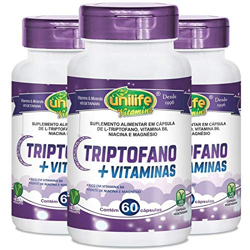Kit 3 L-Triptofano + Vitaminas da Unilife - 60 cápsulas