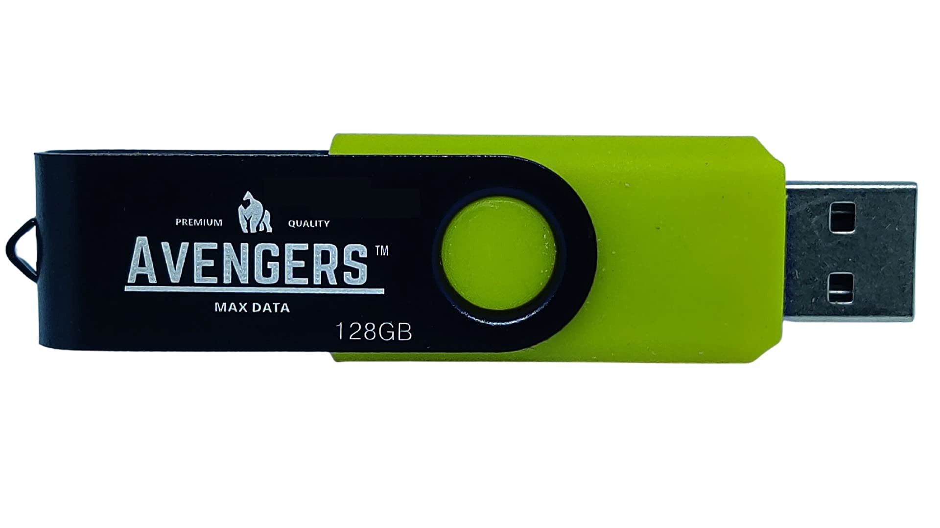 Avengers Max Data 2.0 128GB Flash Drive / Swivel 128GB Pendrive for Laptop / Computer 128 GB Pendrive Compatible with Laptop / PC with NTFS ( Yellow Color )