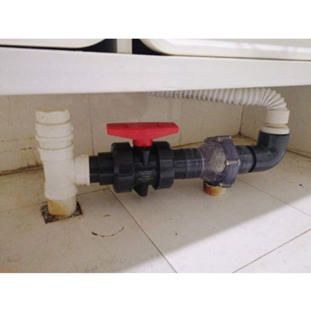 Válvula de retención: válvula antirretorno de desodorización de alcantarillado transparente de U-PVC de 40 mm, 50 mm, 63 mm, conectores rápidos de tuberías de agua industriales, 1 pieza (diámetro: diá