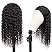 Celiarita Headband Wig Human Hair Deep Wave 18 inch None Lace Front Wig Human Hair Machine Made Wigs Glueless Curly Hair Headband Half Wigs for Black Women Human Hair Natural Color
