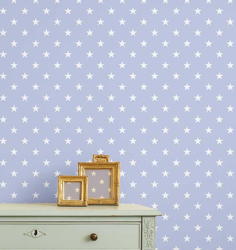 Papier peint pour chambre bébé et salle de jeux design étoiles chic