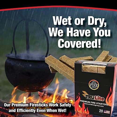 Trulite Premium Fire Starters, 20 Piece Box, Usa Made, Ideal For Quickly, Safely & Naturally Lighting All Types Of Grills, Bonfires, Fire Pits, Fireplaces, Wood Stoves, & Campfires! #TOP3