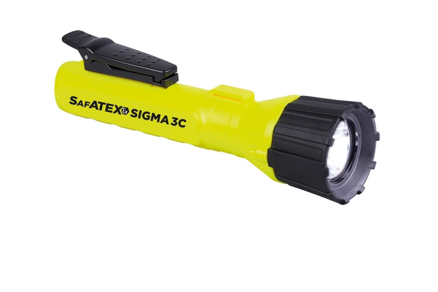 Nightsearcher Yellow, Black Atex 3 X C Hazardous Area Led Flashlight With Removable Clip, Zone 0, 80 Hrs Runtime, Ip67