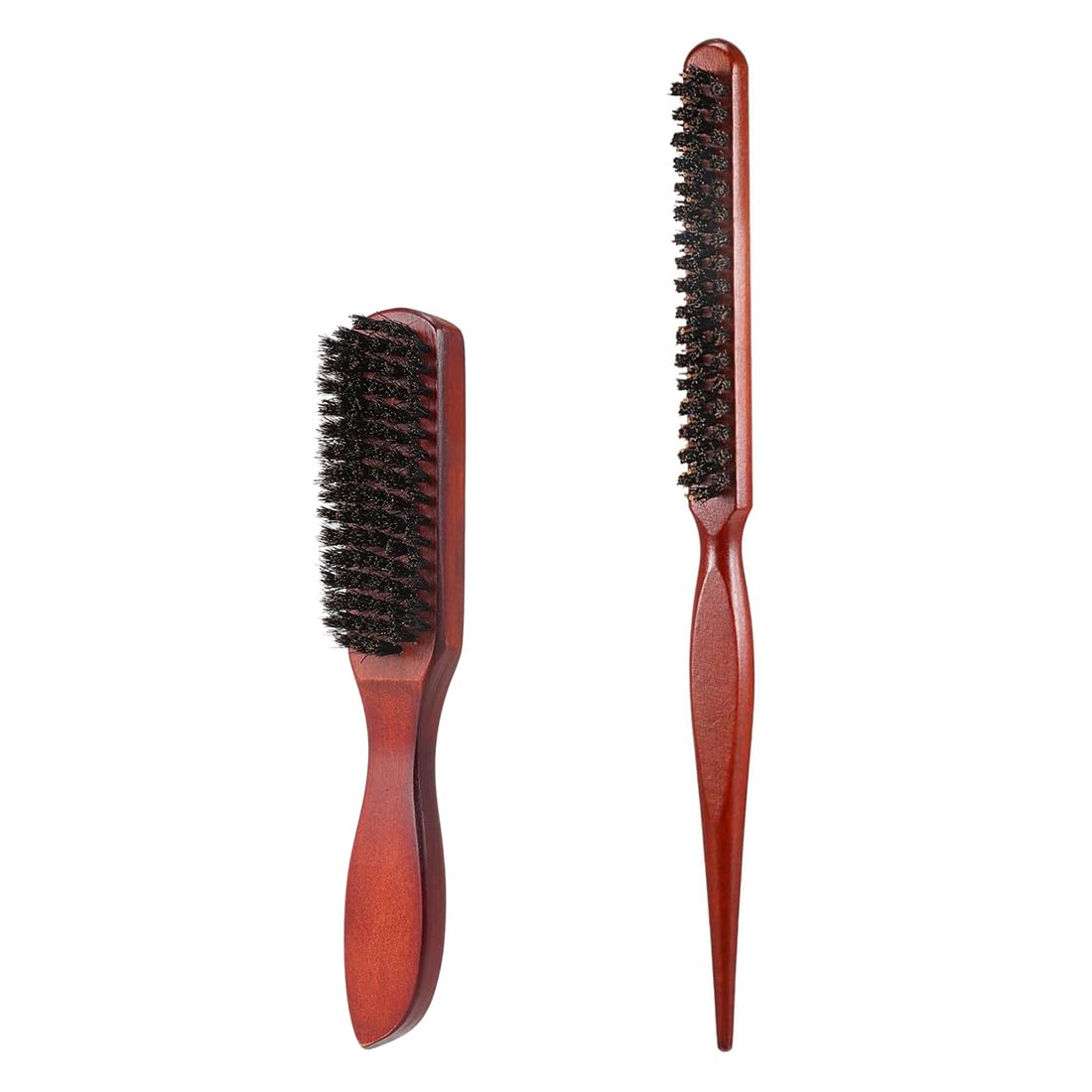 PLKSEI 2 Piezas Cepillo Cerdas Jabalí Cepillo Pelo Cepillo Cerdas Naturales Cepillo Pelo Antitirones Peine Antitirones Cepillo Anti Frizz Cepillo, para Peinar el Cabello y la Barba