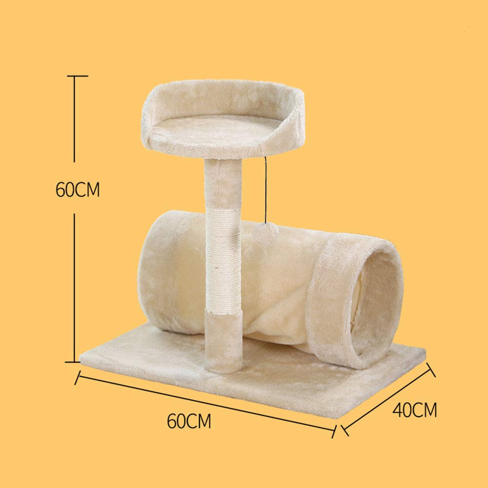 MGKMG Cat Tower Scratching Post Scratcher Tree Furniture Activity Center Climbing Tower Play House Sisal Toys with Tunnel, Condo,A
