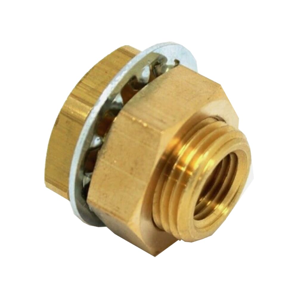 FloFlex Brass Bulkhead Connector, Short 1/4