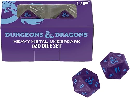 Miniatura 1 de Ultra PRO - Juego de 2 dados Underdark D20 para Phandelver y abajo: El obelisco destrozado para mazmorras y dragones, dados poliédricos para juegos