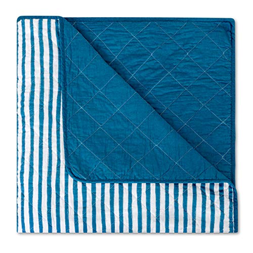 Refinery29 | Harley Bedding Collection | Luxury 100% Cotton Premium Ultra Soft Quilt Coverlet, Lightweight Comfortable 4 Piece Set, Modern Design For Home Hotel Décor (Full/Queen, Blue) #TOP4