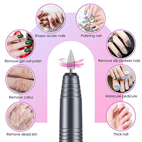 Hapaw Cordless Nail Drill, 11 In 1 Rechargeable Electric Nail Drill Kit Portable Electric Nail File Machine File Kit For Acrylic Gel Nails, Manicure Pedicure Tool Nail Drill Kit For Home & Salon,Gray #TOP1