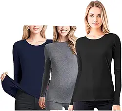 Kit 3 Blusa Térmica Manga Longa Feminina Peluciada Inverno