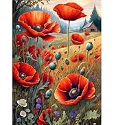 GDYEEH Diamond Painting Mohnblumen 30x40cm - 5D Diamant Malerei Set Für Erwachsene