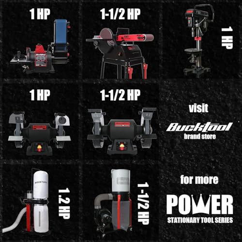 Image of BUCKTOOL 5.0A Belt Disc Sander 4 in x 36 in Belt and 6 in Disc Sander with 3 /4HP Direct-drive Motor and Portable Al Base, BD4603 Upgraded Model