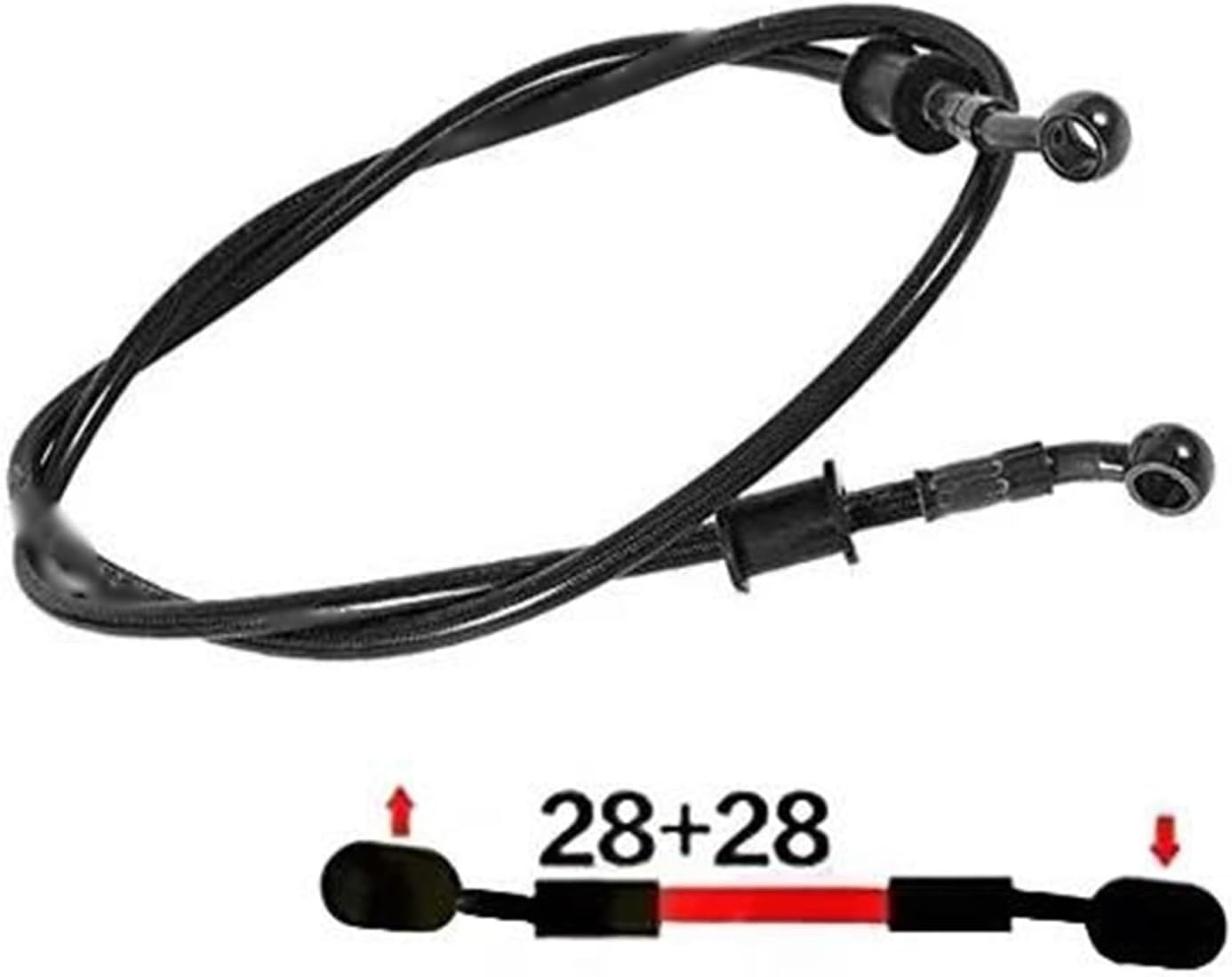 バイクのブレーキライン 100mm~5000mm 28度内径10mm編組オイルホースオートバイ編組スチールブレーキクラッチホースパイ