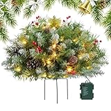 Qoukonao Weihnachtlicher Pflanzkübel-Füller Für Draußen - Beleuchteter Pflanzkübel-Füller Mit Dreibeinständer | Weihnachtsdekoration für Geschäfte Wohnzimmer Garten
